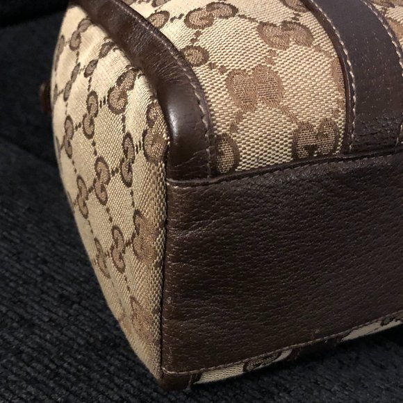 100% AUTHENTIC GUCCI ABBEY GG CANVAS BOSTON BAG - Picture 7 of 16